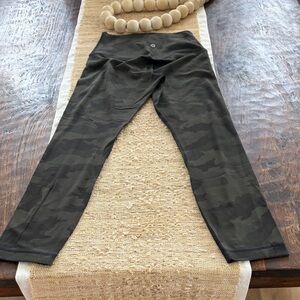 Lululempn Olive Green Camo Align 
Leggings - Lined Waistband